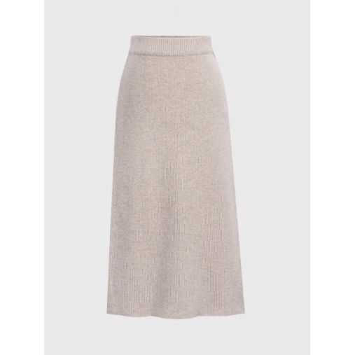 Woolen Split Knit Midi Skirt