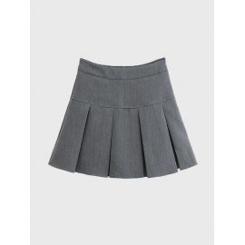 Casual High Waist Pleated Skirt