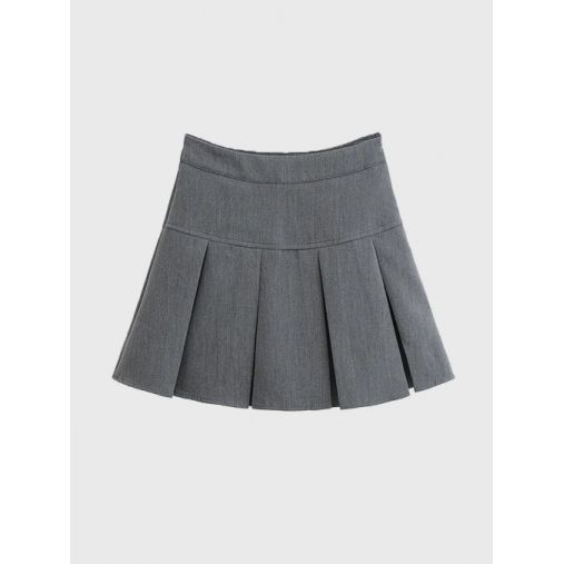 Casual High Waist Pleated Skirt